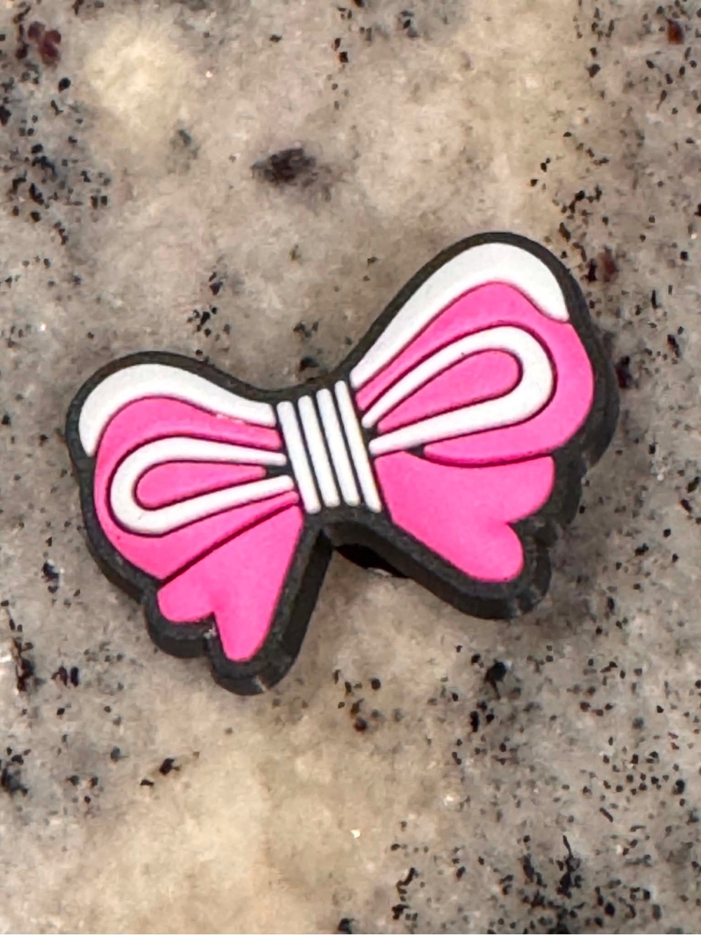 CROCS Pink and White Bow Jibbitz Charm